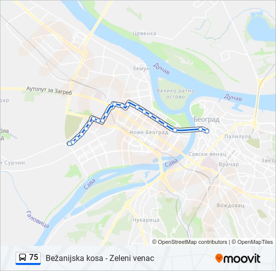 75 autobus mapa linije