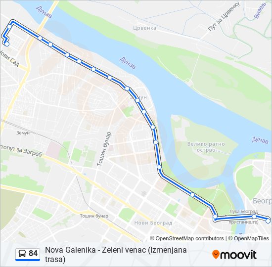 84 autobus mapa linije