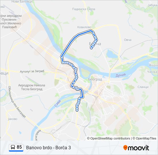 85 autobus mapa linije