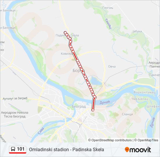 101 bus Line Map