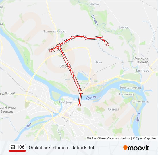 106 bus Line Map