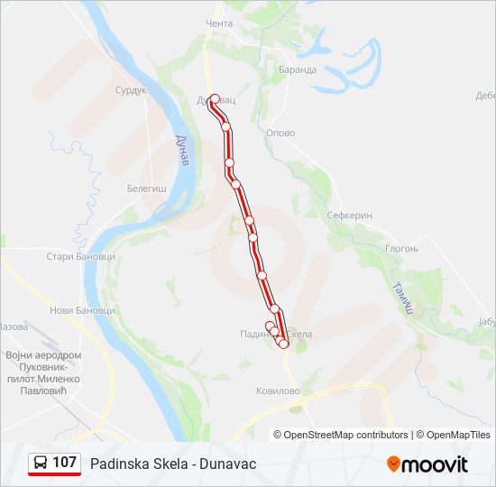 107 bus Line Map