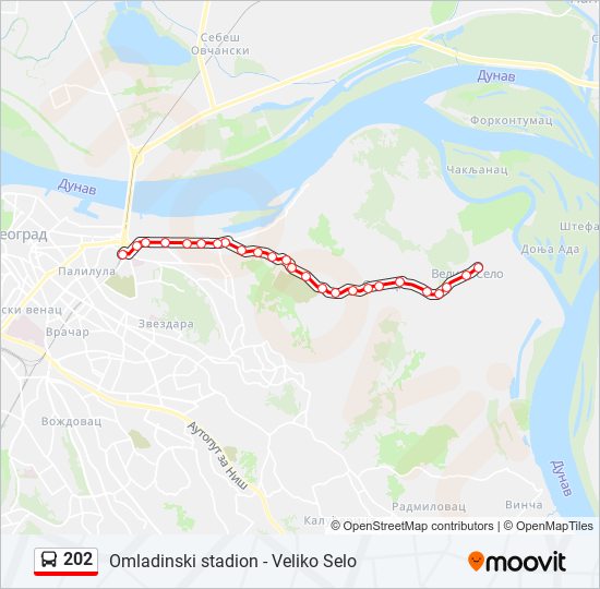 202 autobus mapa linije