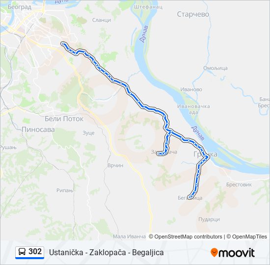 302 autobus mapa linije