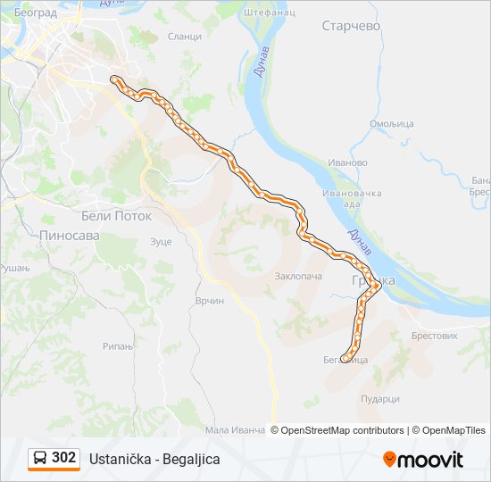 302 autobus mapa linije