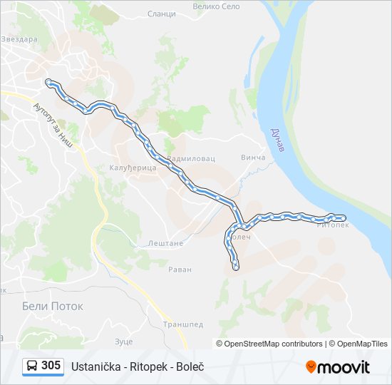 305 bus Line Map