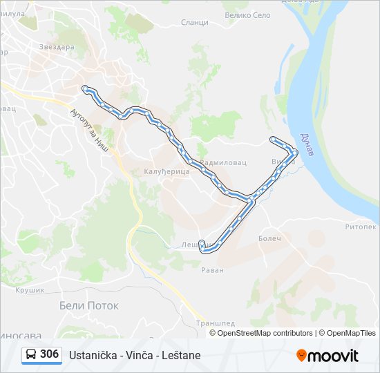 306 autobus mapa linije