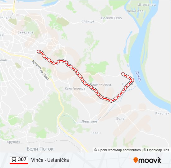 307 bus Line Map