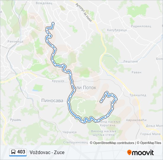 403 bus Line Map