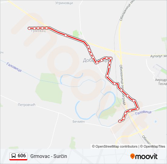 606 bus Line Map