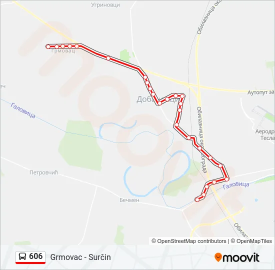 Bus 606 Route Map 606 Route: Schedules, Stops & Maps - Grmovac (Updated)