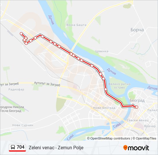 704 autobus mapa linije