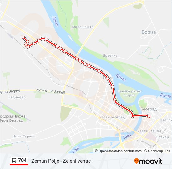 704 autobus mapa linije