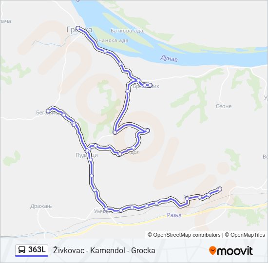 363L bus Line Map