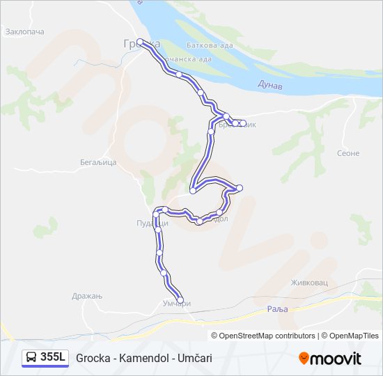 355L bus Line Map