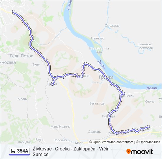 354A bus Line Map