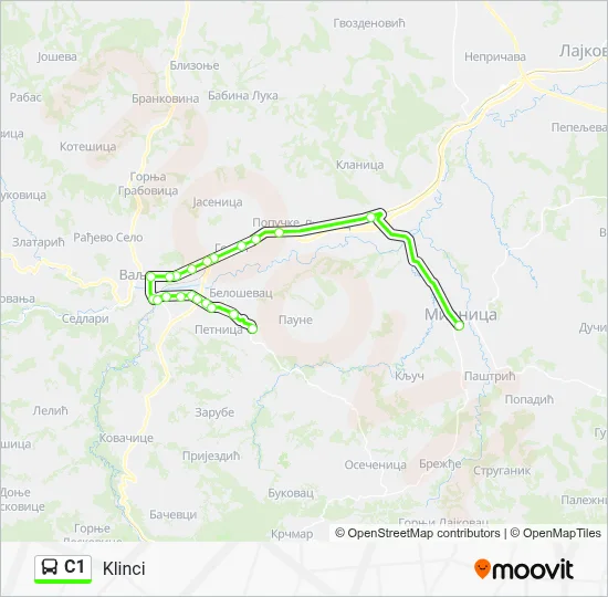 C1 autobus mapa linije