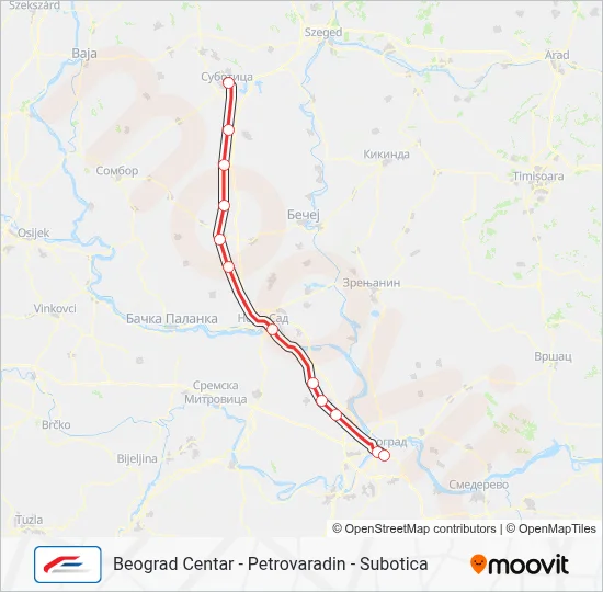 SRBIJAVOZ Trasa: Redovi vožnje, stajališta i mape - Subotica (Ažurirano)