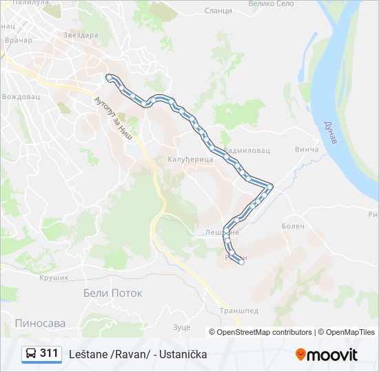 311 bus Line Map