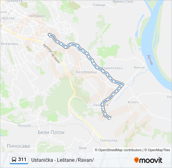 311 bus Line Map