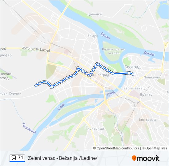 71 autobus mapa linije
