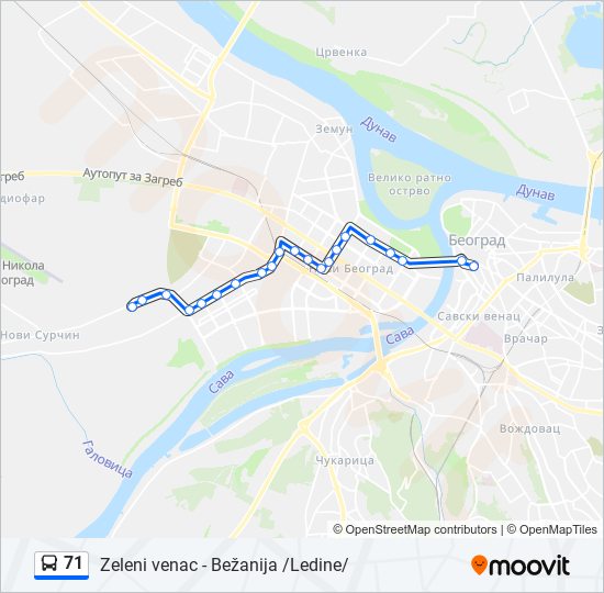 71 bus Line Map