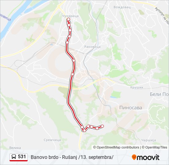 531 autobus mapa linije