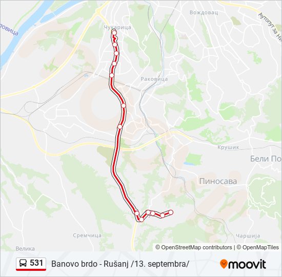 531 autobus mapa linije