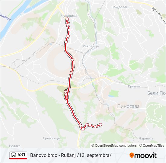 531 autobus mapa linije