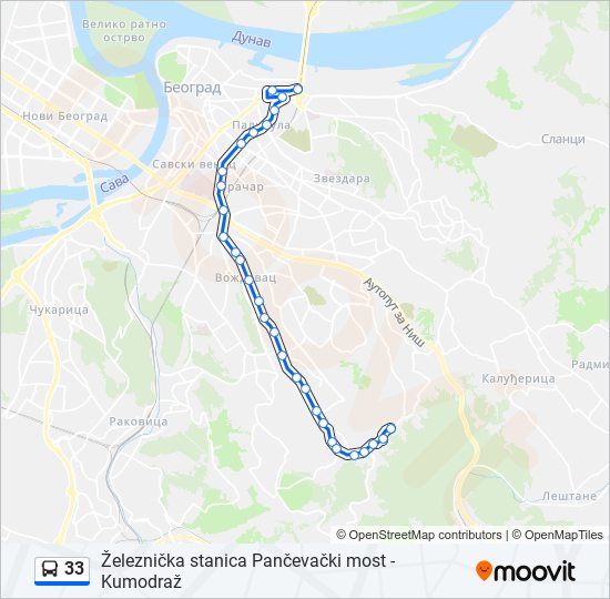 33 autobus mapa linije