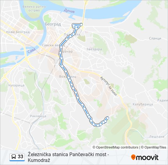 33 autobus mapa linije