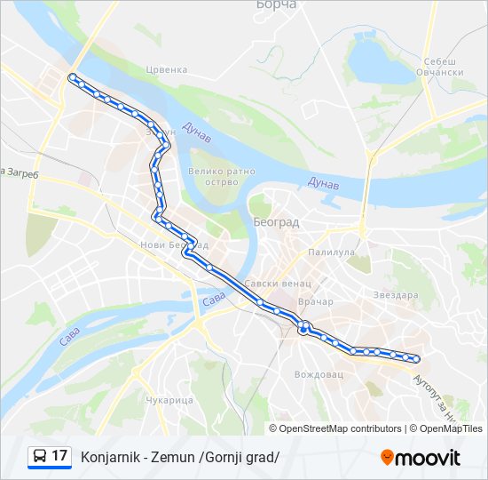 17 bus Line Map