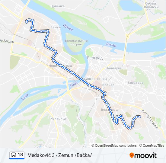 18 bus Line Map