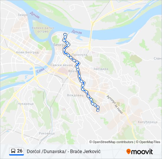 26 autobus mapa linije