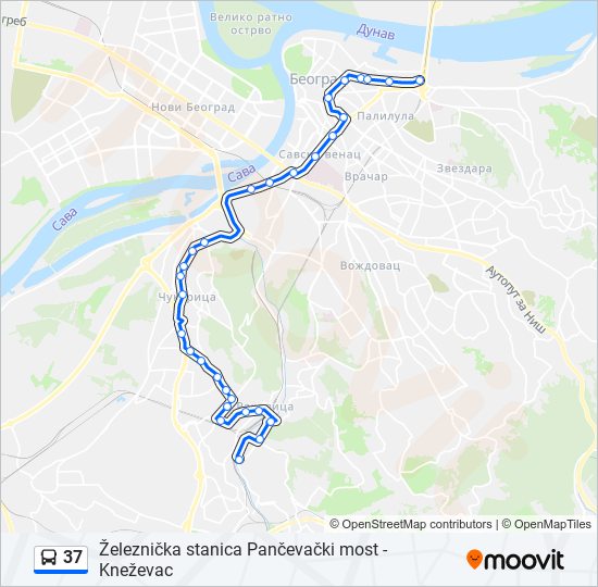 37 autobus mapa linije