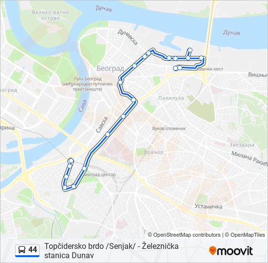 44 autobus mapa linije