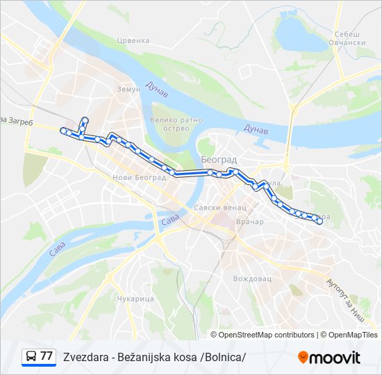 77 bus Line Map