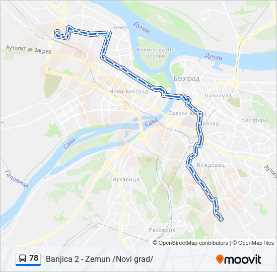 78 autobus mapa linije