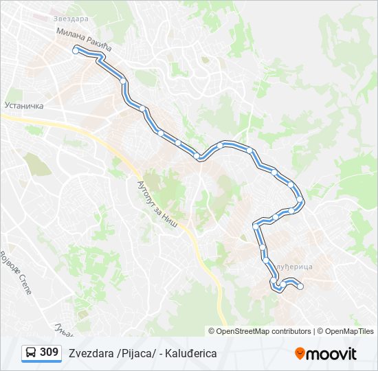 309 autobus mapa linije