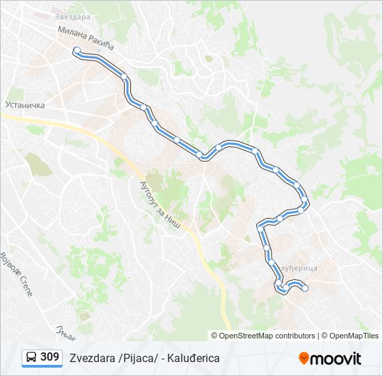 309 autobus mapa linije