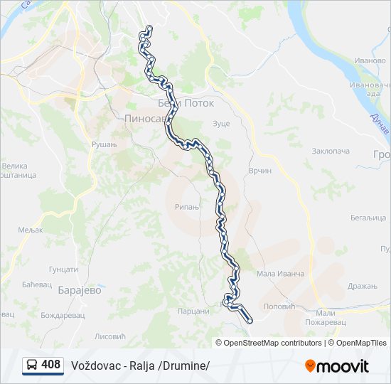 408 bus Line Map