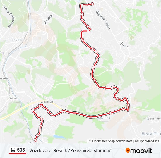 503 bus Line Map