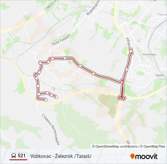 521 autobus mapa linije