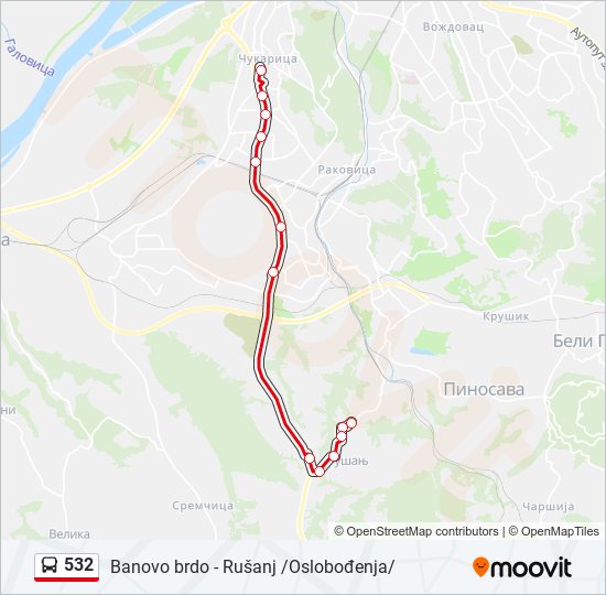 532 autobus mapa linije