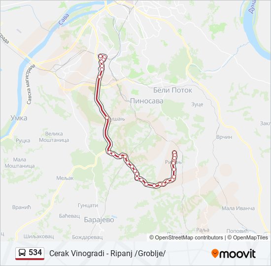 534 bus Line Map