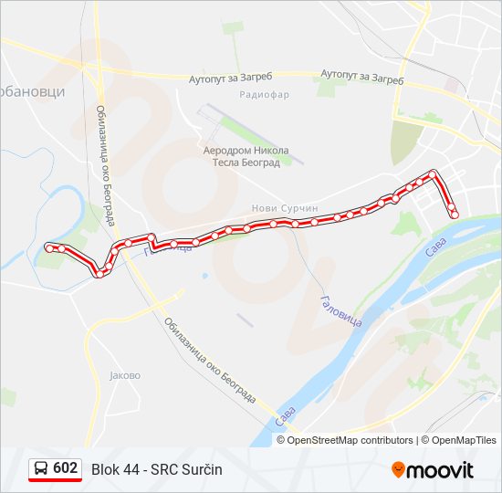 602 autobus mapa linije