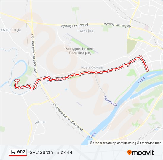 602 bus Line Map