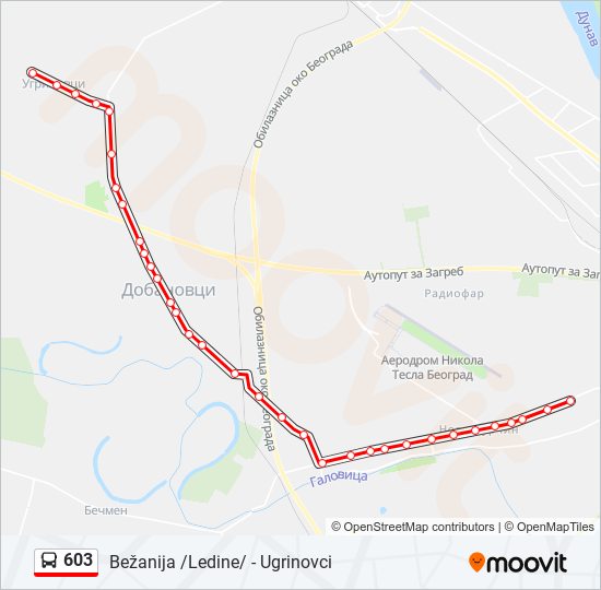 603 bus Line Map