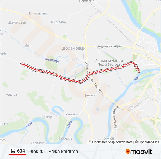 604 bus Line Map