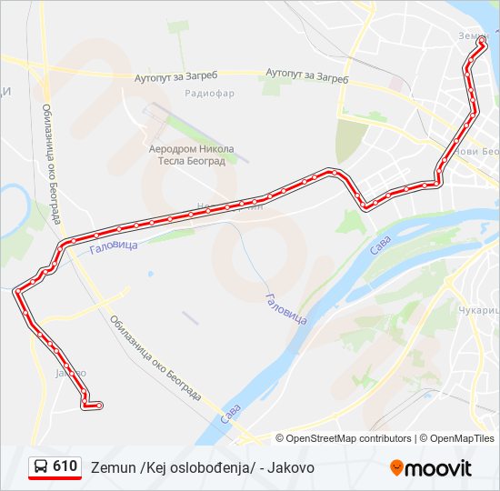 610 autobus mapa linije